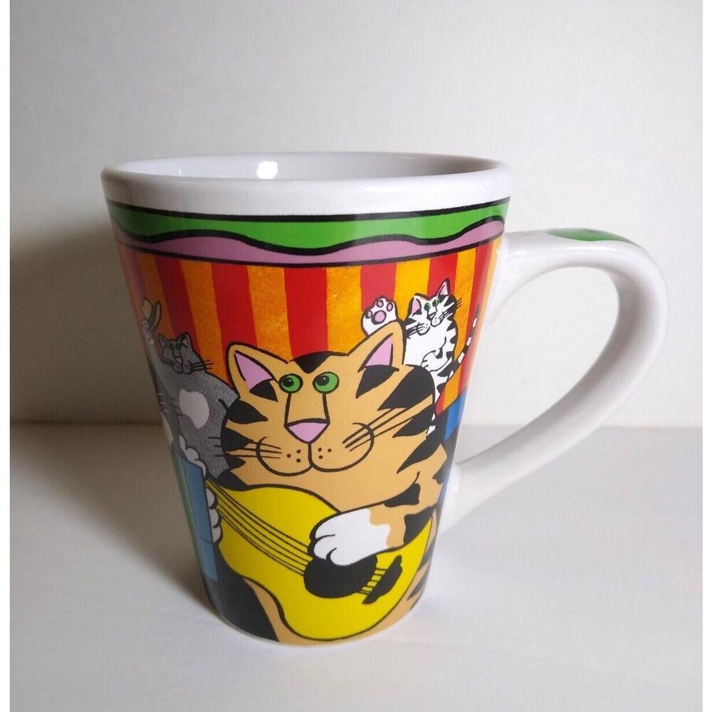 Catzilla Candace Reiter Designs Musician Cat Kitten Coffee Tea Mug Vintage 2003